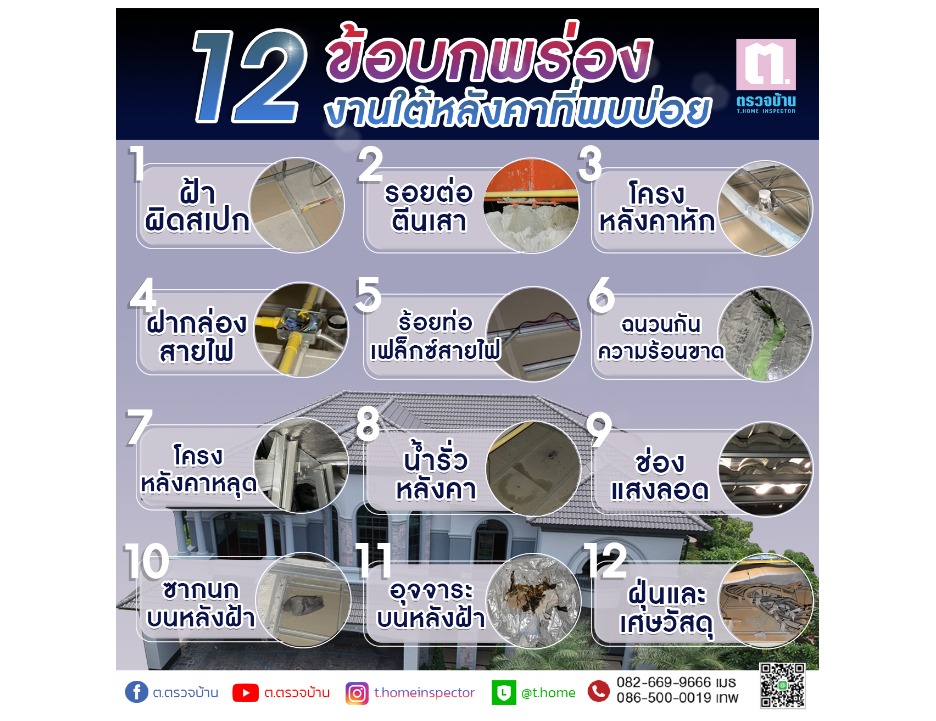 ข้อบกพร่อง งานใต้หลังคาที่พบบ่อย